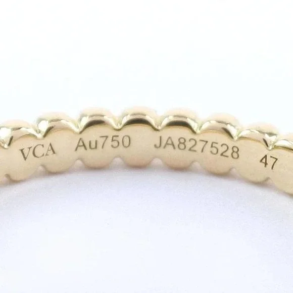 Van Cleef & Arpels Perlee Pearls Yellow Gold 18 Karat Ring Size 4 - Picture 4 of 5